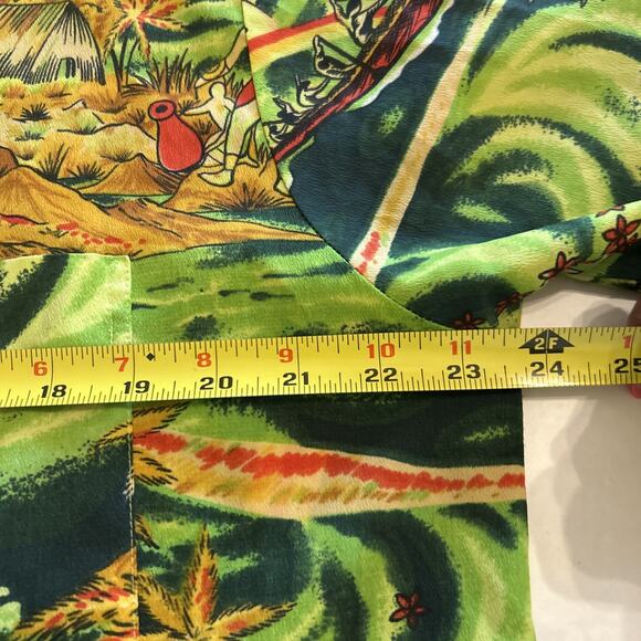 Vintage 1970s Van Cort Men Sz Large Shirt Islander Hawaiian Print Pointed Collar - Picture 11 of 16